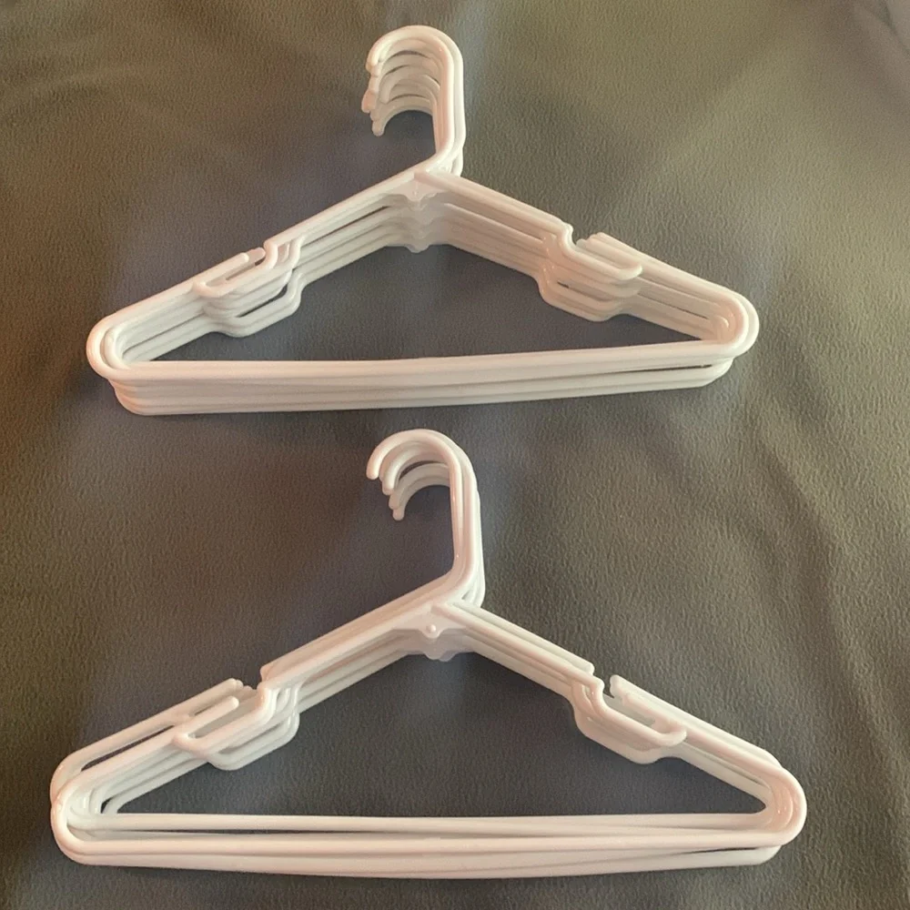 EUC white plastic tube hangers. Set of 21. Size approximately 16 1/2” x 9 1/2” - Picture 5 of 5